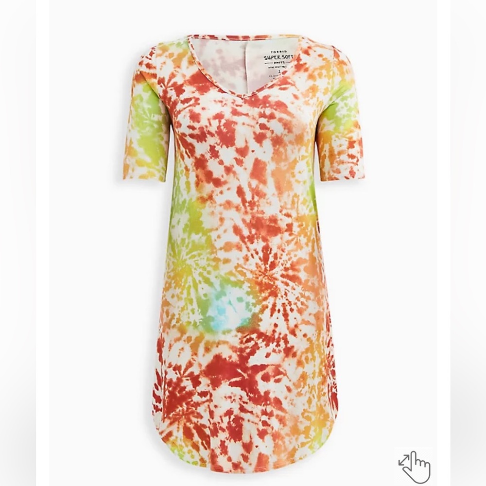 NWT Torrid MINI SUPER SOFT TEE SHIRT DRESS tie dye size 1 1x plus